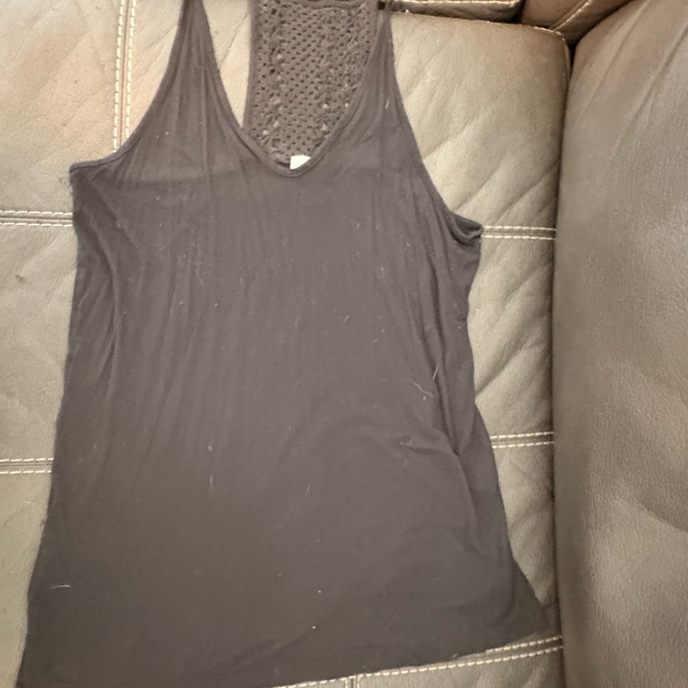 Old Navy Black Crochet Detail Top